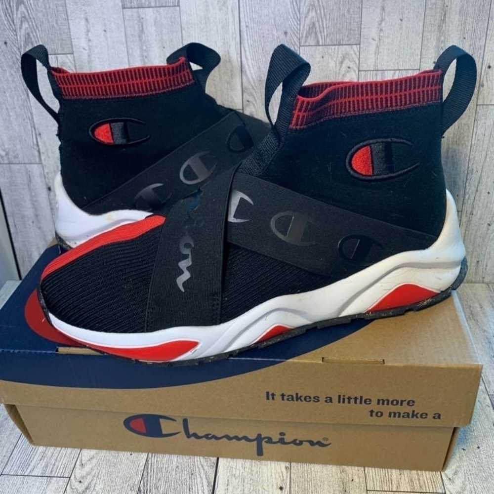 Champion Mens Black and red High Top soft shoes Size 9.5